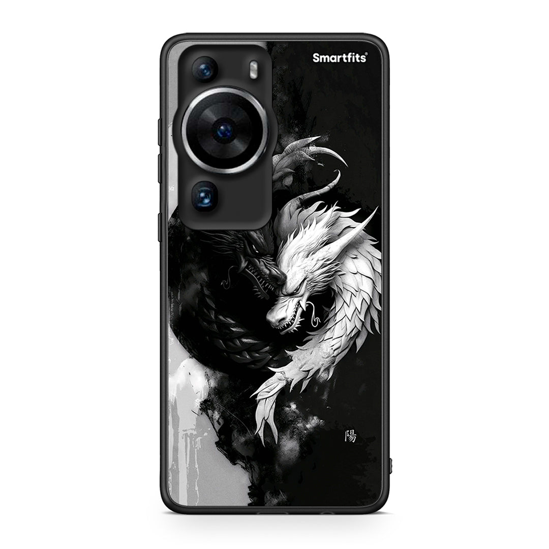 Θήκη Huawei P60 Pro Yin Yang από τη Smartfits με σχέδιο στο πίσω μέρος και μαύρο περίβλημα | Huawei P60 Pro Yin Yang Case with Colorful Back and Black Bezels