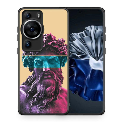 Θήκη Huawei P60 Pro Zeus Art από τη Smartfits με σχέδιο στο πίσω μέρος και μαύρο περίβλημα | Huawei P60 Pro Zeus Art Case with Colorful Back and Black Bezels