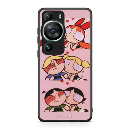 Θήκη Huawei P60 Puff Love από τη Smartfits με σχέδιο στο πίσω μέρος και μαύρο περίβλημα | Huawei P60 Puff Love Case with Colorful Back and Black Bezels