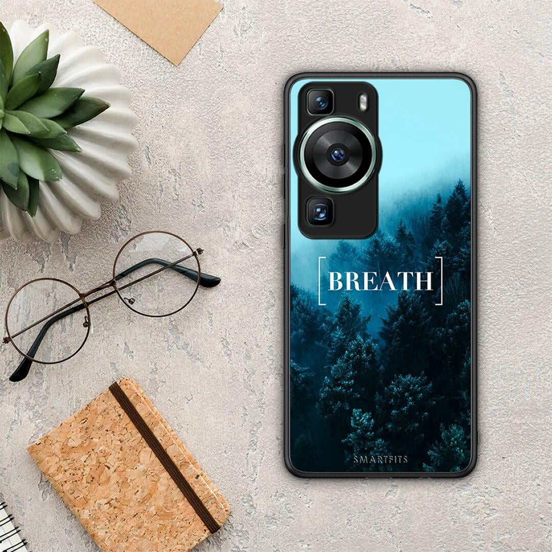 Θήκη Huawei P60 Quote Breath από τη Smartfits με σχέδιο στο πίσω μέρος και μαύρο περίβλημα | Huawei P60 Quote Breath Case with Colorful Back and Black Bezels