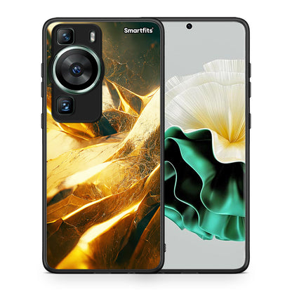 Θήκη Huawei P60 Real Gold από τη Smartfits με σχέδιο στο πίσω μέρος και μαύρο περίβλημα | Huawei P60 Real Gold Case with Colorful Back and Black Bezels