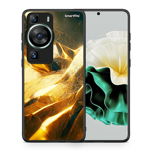 Θήκη Huawei P60 Real Gold από τη Smartfits με σχέδιο στο πίσω μέρος και μαύρο περίβλημα | Huawei P60 Real Gold Case with Colorful Back and Black Bezels