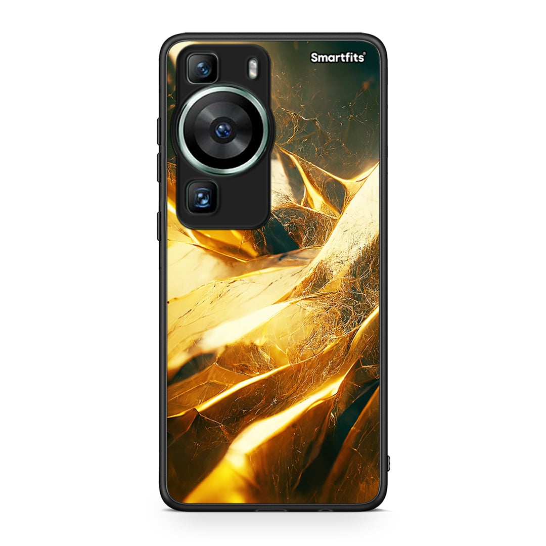 Θήκη Huawei P60 Real Gold από τη Smartfits με σχέδιο στο πίσω μέρος και μαύρο περίβλημα | Huawei P60 Real Gold Case with Colorful Back and Black Bezels