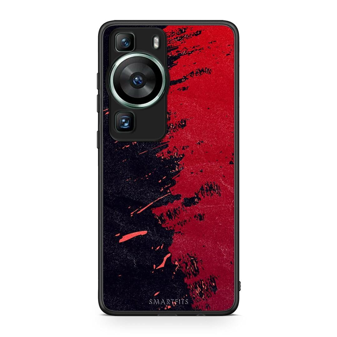 Θήκη Huawei P60 Red Paint από τη Smartfits με σχέδιο στο πίσω μέρος και μαύρο περίβλημα | Huawei P60 Red Paint Case with Colorful Back and Black Bezels