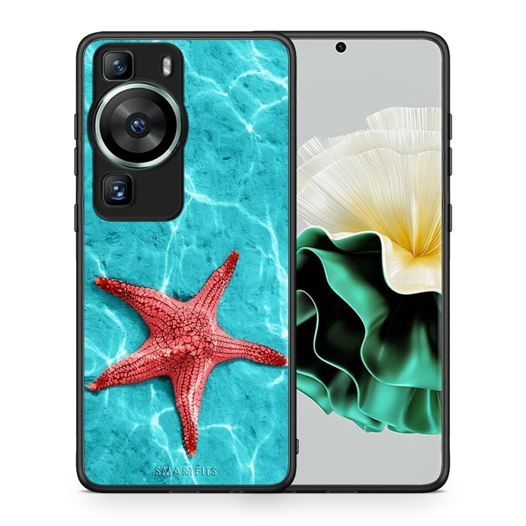 Θήκη Huawei P60 Red Starfish από τη Smartfits με σχέδιο στο πίσω μέρος και μαύρο περίβλημα | Huawei P60 Red Starfish Case with Colorful Back and Black Bezels