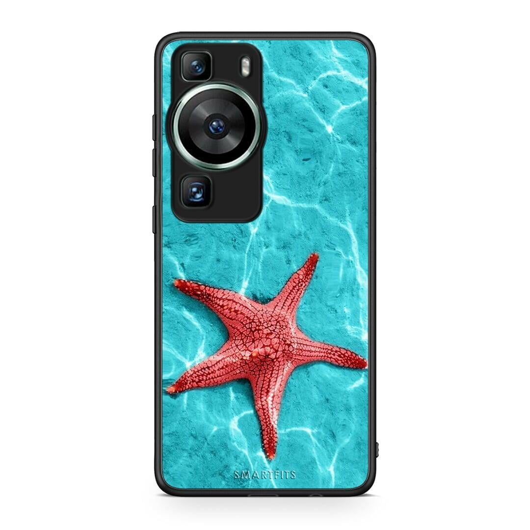 Θήκη Huawei P60 Red Starfish από τη Smartfits με σχέδιο στο πίσω μέρος και μαύρο περίβλημα | Huawei P60 Red Starfish Case with Colorful Back and Black Bezels