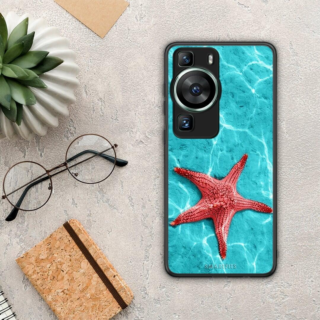 Θήκη Huawei P60 Red Starfish από τη Smartfits με σχέδιο στο πίσω μέρος και μαύρο περίβλημα | Huawei P60 Red Starfish Case with Colorful Back and Black Bezels