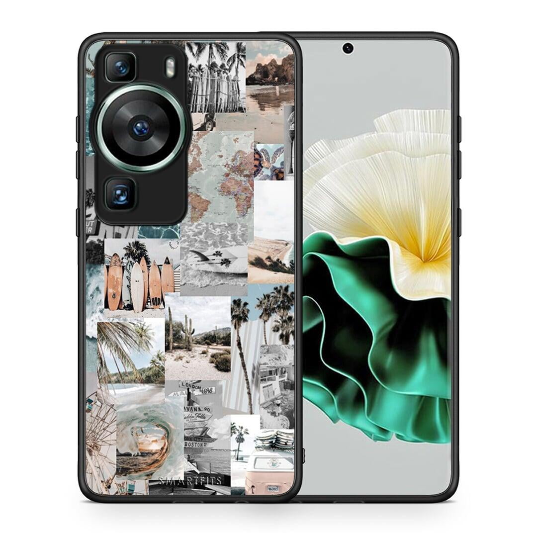 Θήκη Huawei P60 Retro Beach Life από τη Smartfits με σχέδιο στο πίσω μέρος και μαύρο περίβλημα | Huawei P60 Retro Beach Life Case with Colorful Back and Black Bezels