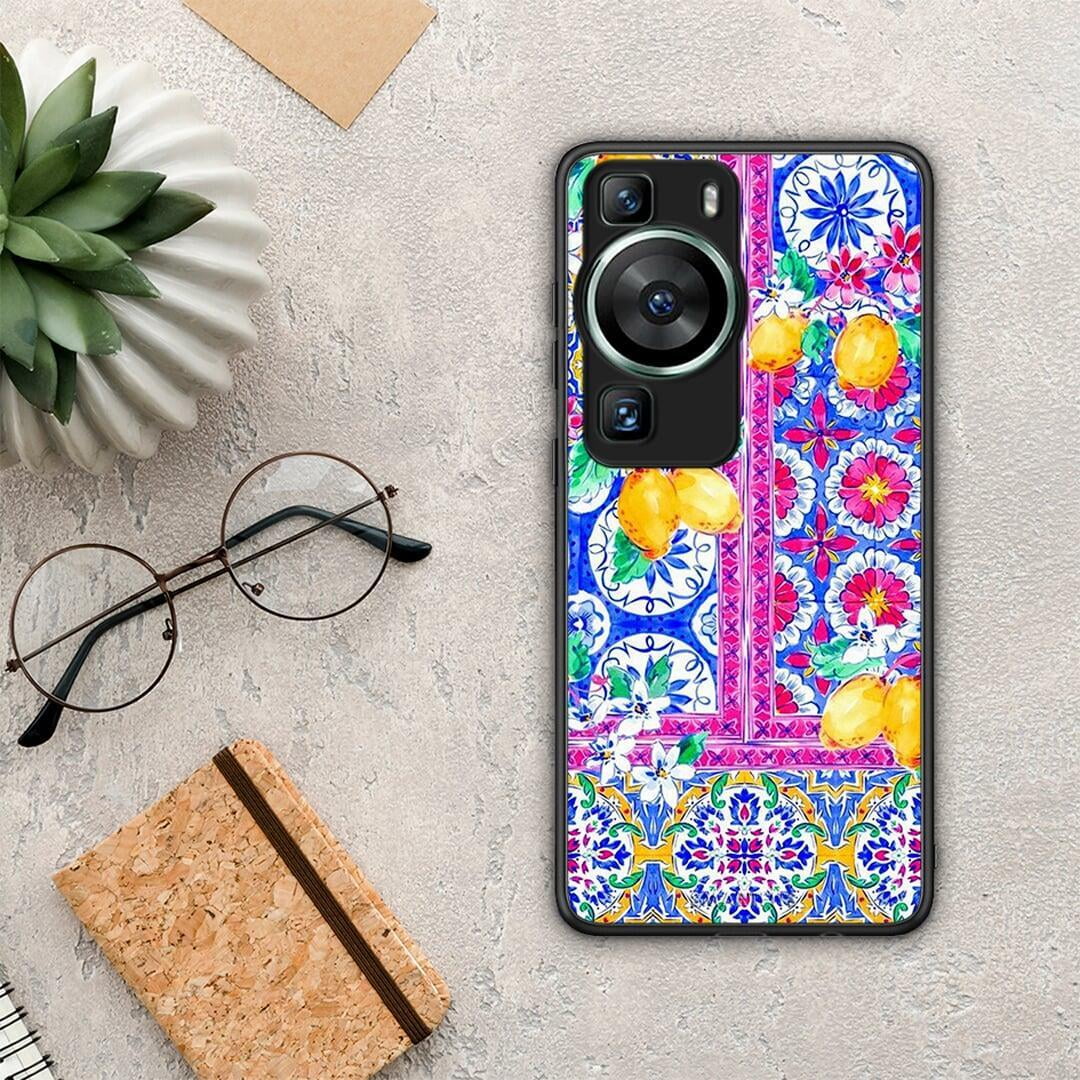 Θήκη Huawei P60 Retro Spring από τη Smartfits με σχέδιο στο πίσω μέρος και μαύρο περίβλημα | Huawei P60 Retro Spring Case with Colorful Back and Black Bezels