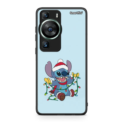 Θήκη Huawei P60 Santa Stich από τη Smartfits με σχέδιο στο πίσω μέρος και μαύρο περίβλημα | Huawei P60 Santa Stich Case with Colorful Back and Black Bezels