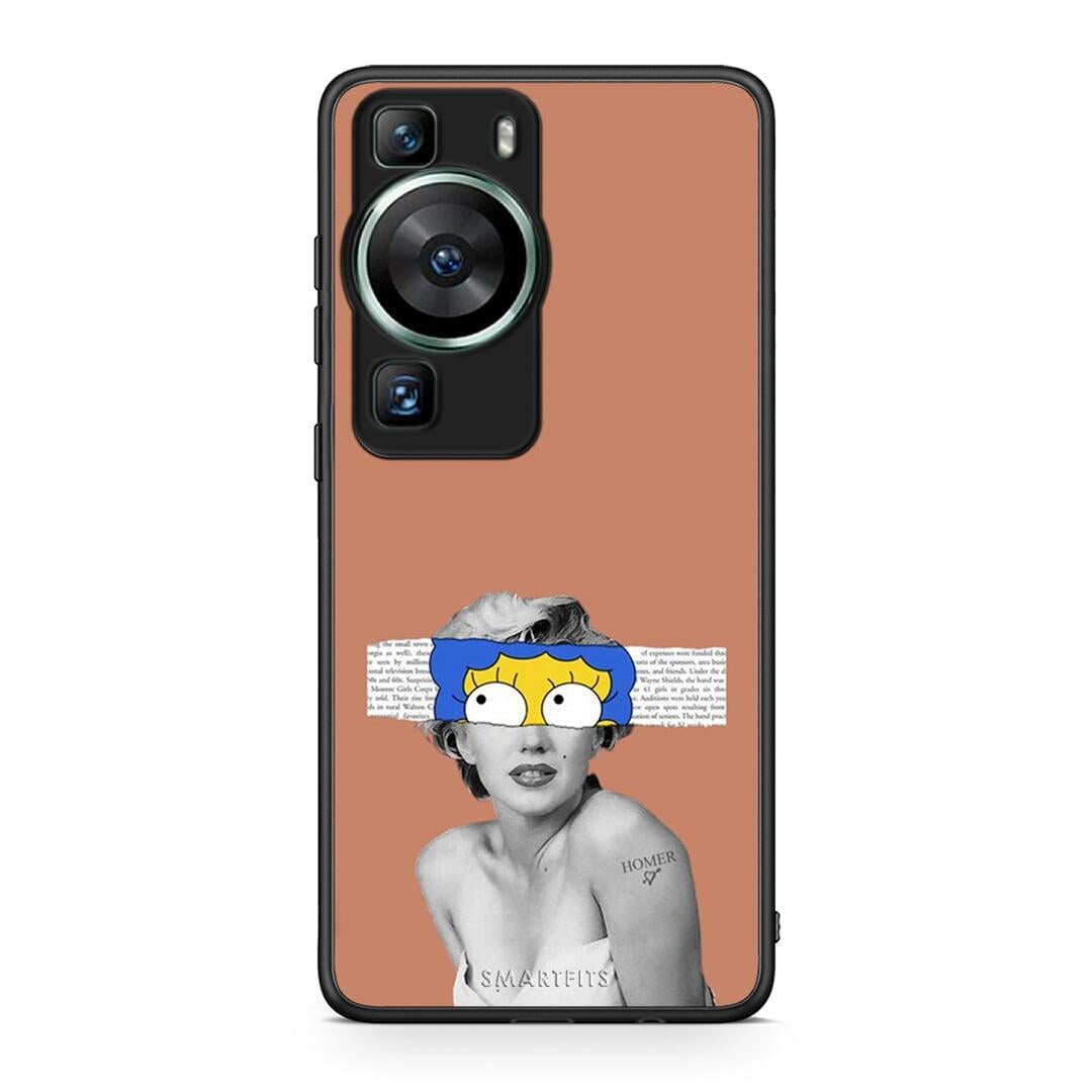 Θήκη Huawei P60 Sim Merilyn από τη Smartfits με σχέδιο στο πίσω μέρος και μαύρο περίβλημα | Huawei P60 Sim Merilyn Case with Colorful Back and Black Bezels