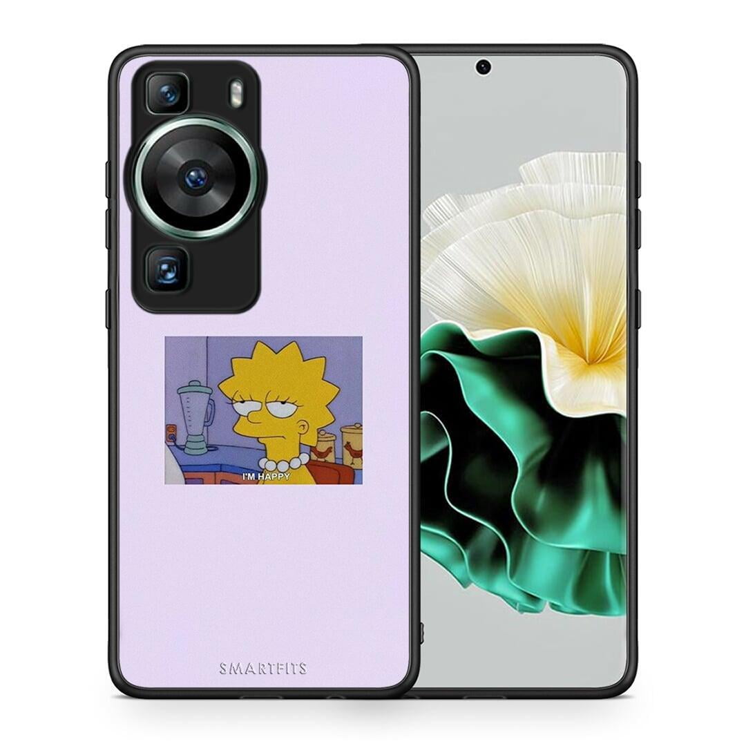 Θήκη Huawei P60 So Happy από τη Smartfits με σχέδιο στο πίσω μέρος και μαύρο περίβλημα | Huawei P60 So Happy Case with Colorful Back and Black Bezels