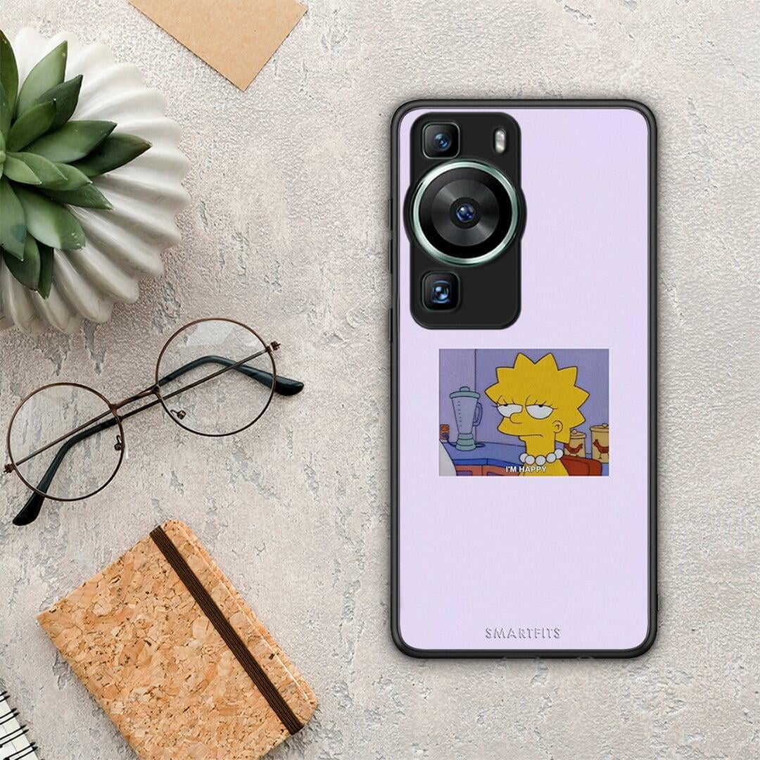 Θήκη Huawei P60 So Happy από τη Smartfits με σχέδιο στο πίσω μέρος και μαύρο περίβλημα | Huawei P60 So Happy Case with Colorful Back and Black Bezels