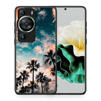 Θήκη Huawei P60 Summer Sky από τη Smartfits με σχέδιο στο πίσω μέρος και μαύρο περίβλημα | Huawei P60 Summer Sky Case with Colorful Back and Black Bezels