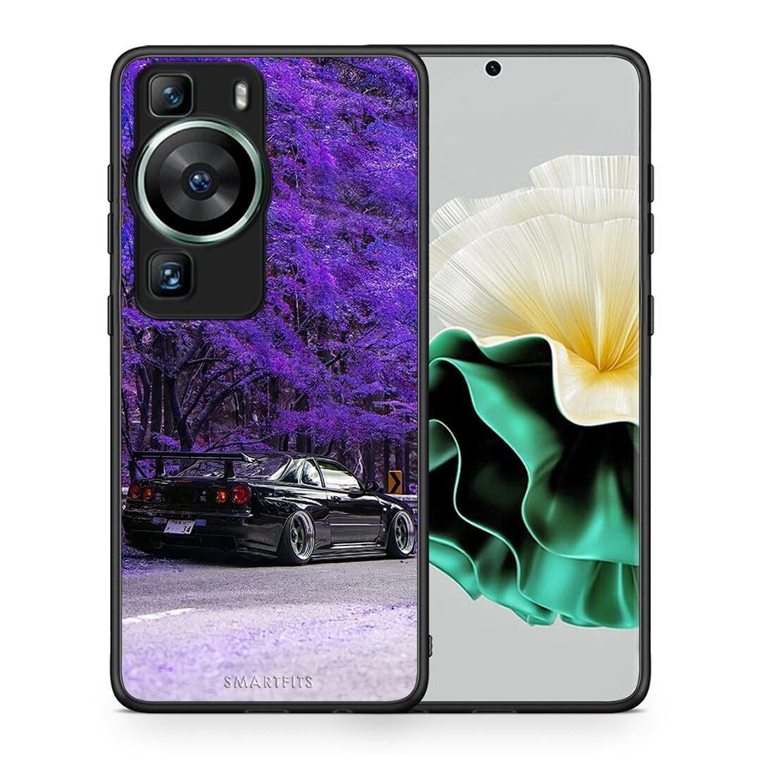 Θήκη Huawei P60 Super Car από τη Smartfits με σχέδιο στο πίσω μέρος και μαύρο περίβλημα | Huawei P60 Super Car Case with Colorful Back and Black Bezels