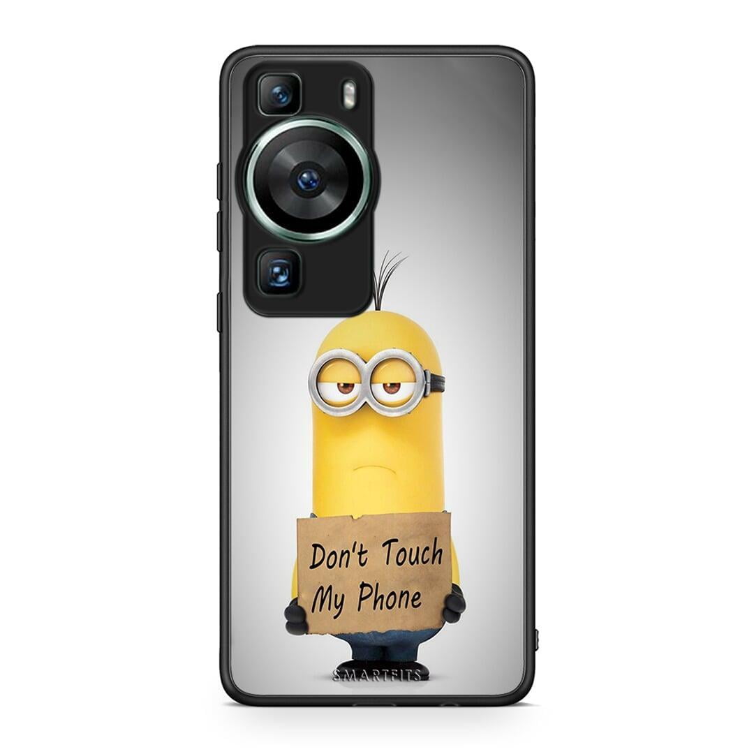 Θήκη Huawei P60 Text Minion από τη Smartfits με σχέδιο στο πίσω μέρος και μαύρο περίβλημα | Huawei P60 Text Minion Case with Colorful Back and Black Bezels