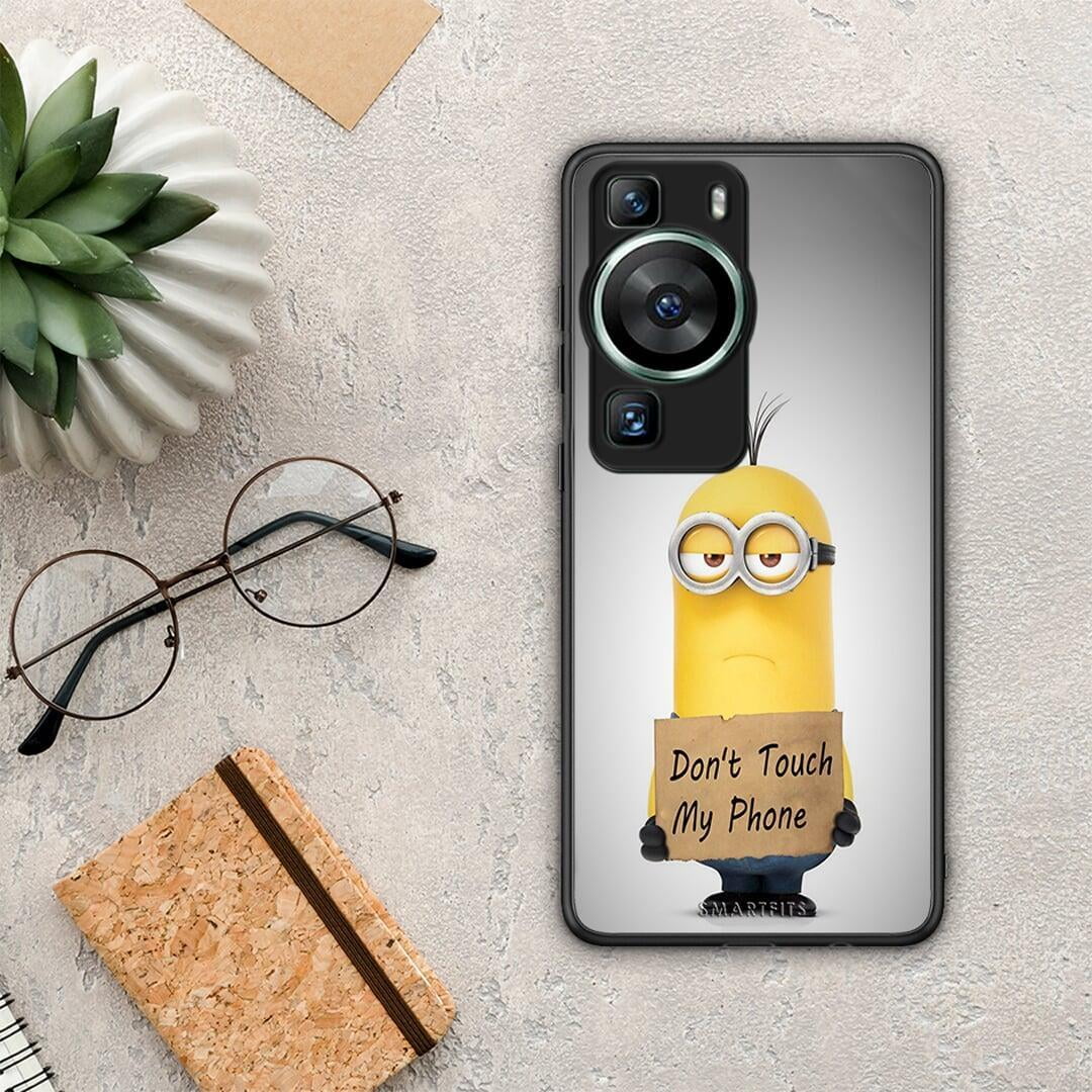 Θήκη Huawei P60 Text Minion από τη Smartfits με σχέδιο στο πίσω μέρος και μαύρο περίβλημα | Huawei P60 Text Minion Case with Colorful Back and Black Bezels