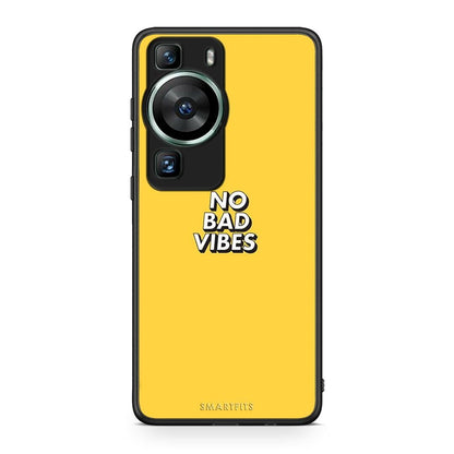 Θήκη Huawei P60 Text Vibes από τη Smartfits με σχέδιο στο πίσω μέρος και μαύρο περίβλημα | Huawei P60 Text Vibes Case with Colorful Back and Black Bezels