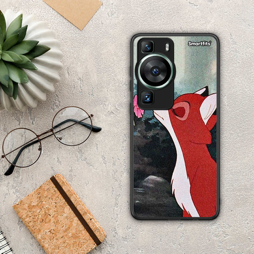 Θήκη Huawei P60 Tod And Vixey Love 2 από τη Smartfits με σχέδιο στο πίσω μέρος και μαύρο περίβλημα | Huawei P60 Tod And Vixey Love 2 Case with Colorful Back and Black Bezels