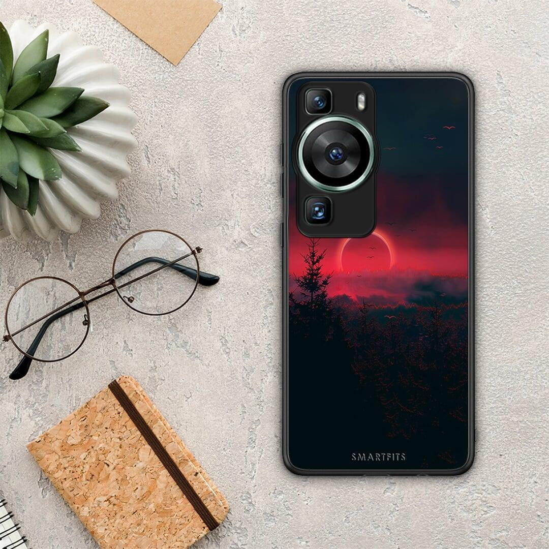 Θήκη Huawei P60 Tropic Sunset από τη Smartfits με σχέδιο στο πίσω μέρος και μαύρο περίβλημα | Huawei P60 Tropic Sunset Case with Colorful Back and Black Bezels