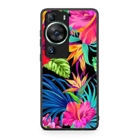 Thumbnail for Θήκη Huawei P60 Tropical Flowers από τη Smartfits με σχέδιο στο πίσω μέρος και μαύρο περίβλημα | Huawei P60 Tropical Flowers Case with Colorful Back and Black Bezels