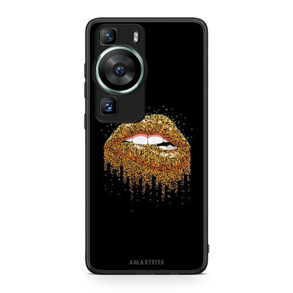 Θήκη Huawei P60 Valentine Golden από τη Smartfits με σχέδιο στο πίσω μέρος και μαύρο περίβλημα | Huawei P60 Valentine Golden Case with Colorful Back and Black Bezels