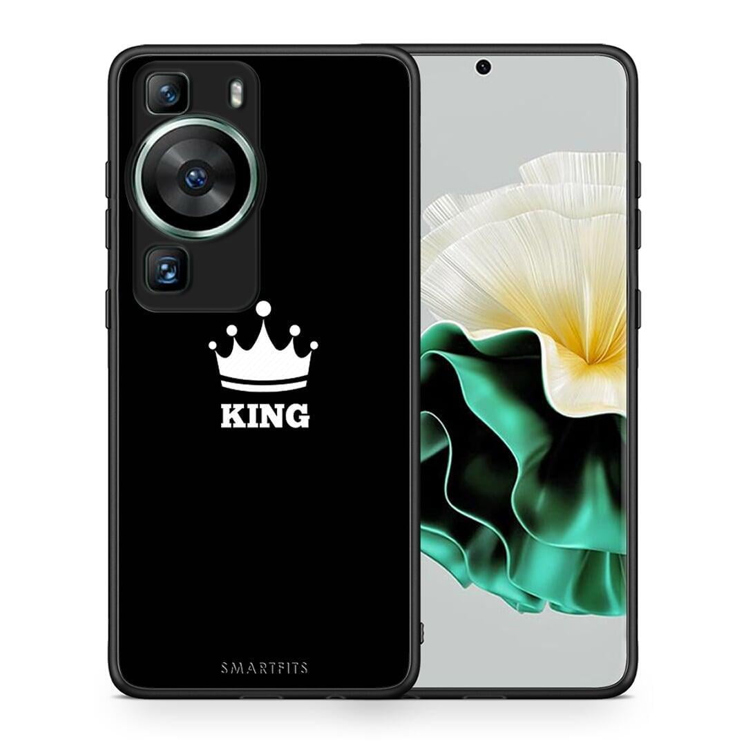 Θήκη Huawei P60 Valentine King από τη Smartfits με σχέδιο στο πίσω μέρος και μαύρο περίβλημα | Huawei P60 Valentine King Case with Colorful Back and Black Bezels