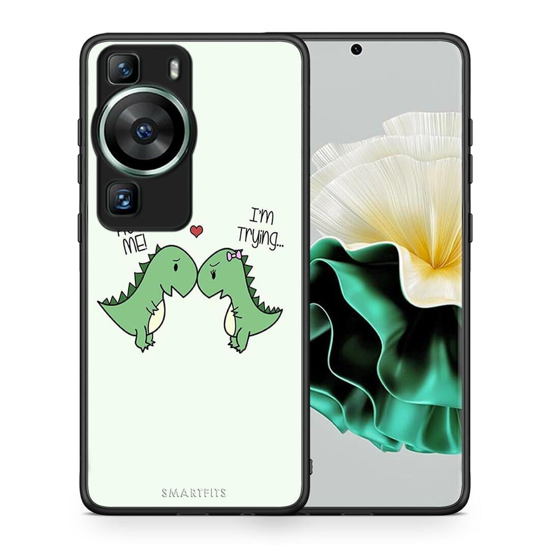 Θήκη Huawei P60 Valentine Rex από τη Smartfits με σχέδιο στο πίσω μέρος και μαύρο περίβλημα | Huawei P60 Valentine Rex Case with Colorful Back and Black Bezels