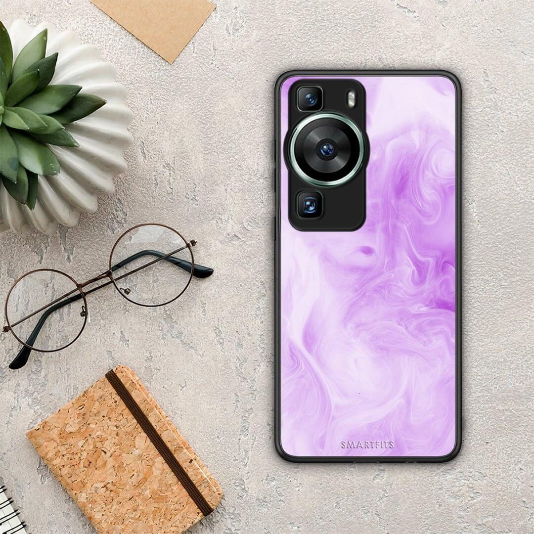 Θήκη Huawei P60 Watercolor Lavender από τη Smartfits με σχέδιο στο πίσω μέρος και μαύρο περίβλημα | Huawei P60 Watercolor Lavender Case with Colorful Back and Black Bezels
