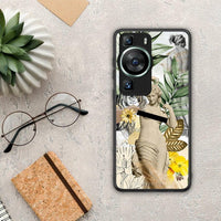 Thumbnail for Θήκη Huawei P60 Woman Statue από τη Smartfits με σχέδιο στο πίσω μέρος και μαύρο περίβλημα | Huawei P60 Woman Statue Case with Colorful Back and Black Bezels