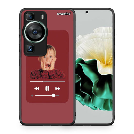 Θήκη Huawei P60 Xmas Alone Music από τη Smartfits με σχέδιο στο πίσω μέρος και μαύρο περίβλημα | Huawei P60 Xmas Alone Music Case with Colorful Back and Black Bezels
