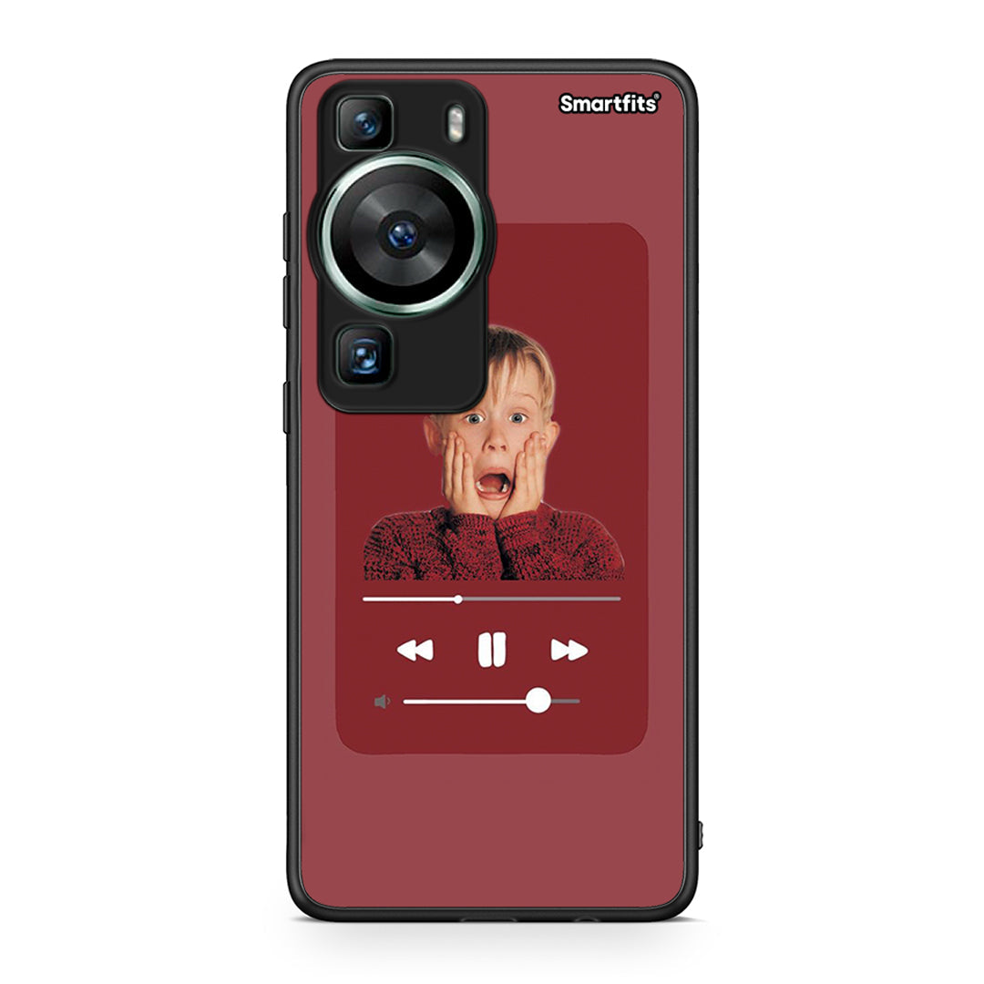 Θήκη Huawei P60 Xmas Alone Music από τη Smartfits με σχέδιο στο πίσω μέρος και μαύρο περίβλημα | Huawei P60 Xmas Alone Music Case with Colorful Back and Black Bezels