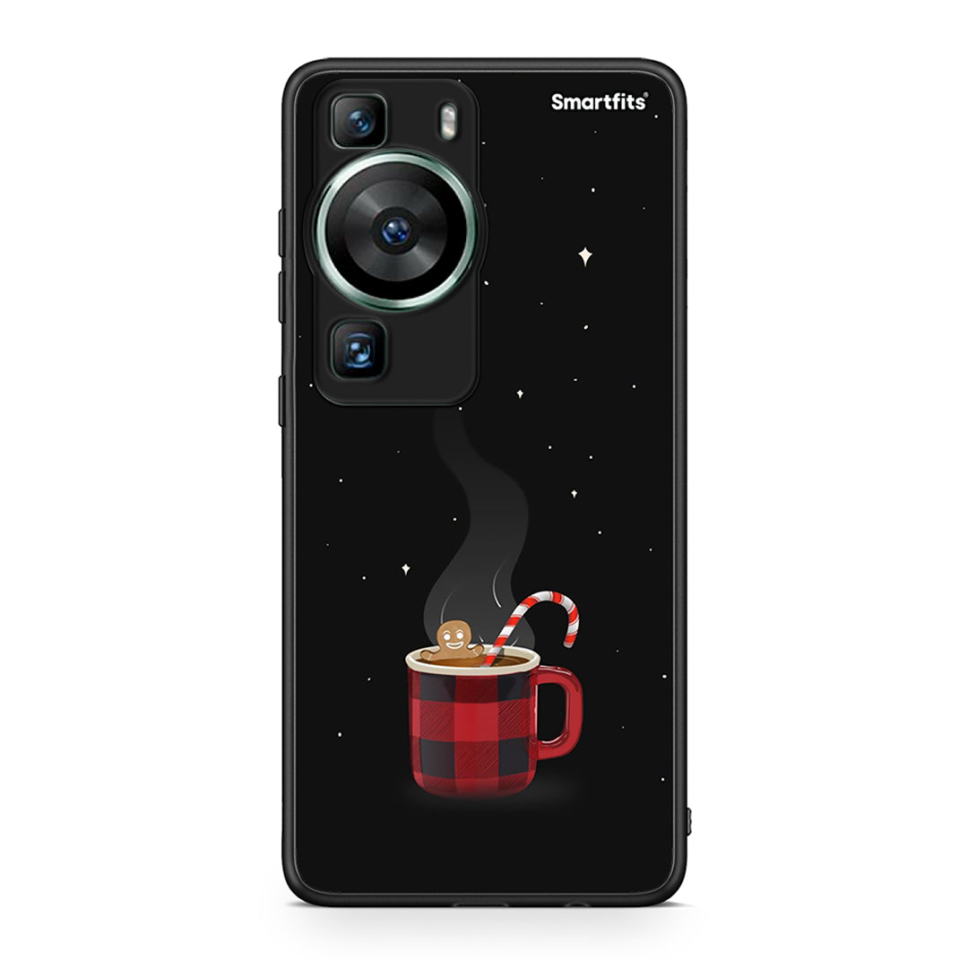 Θήκη Huawei P60 Xmas Bathing από τη Smartfits με σχέδιο στο πίσω μέρος και μαύρο περίβλημα | Huawei P60 Xmas Bathing Case with Colorful Back and Black Bezels