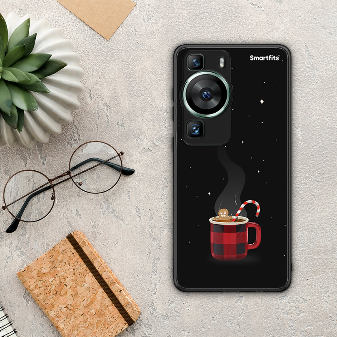Θήκη Huawei P60 Xmas Bathing από τη Smartfits με σχέδιο στο πίσω μέρος και μαύρο περίβλημα | Huawei P60 Xmas Bathing Case with Colorful Back and Black Bezels