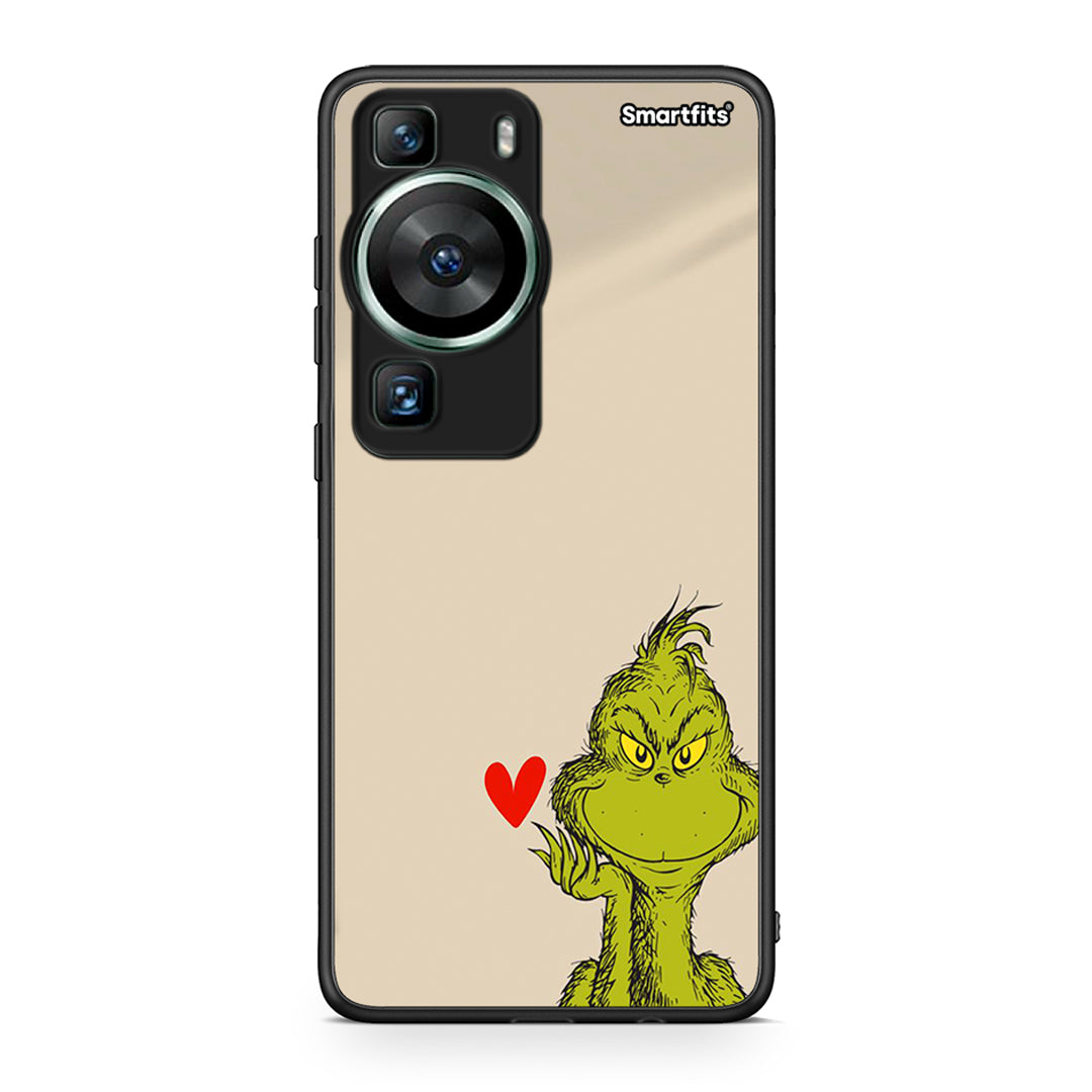 Θήκη Huawei P60 Xmas Grinch από τη Smartfits με σχέδιο στο πίσω μέρος και μαύρο περίβλημα | Huawei P60 Xmas Grinch Case with Colorful Back and Black Bezels