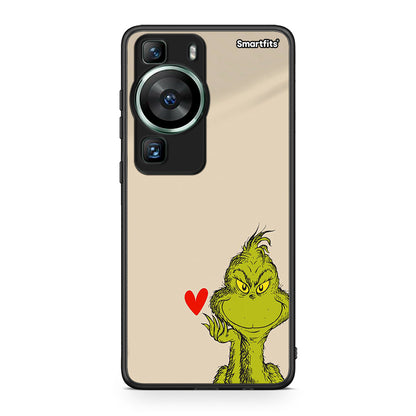Θήκη Huawei P60 Xmas Grinch από τη Smartfits με σχέδιο στο πίσω μέρος και μαύρο περίβλημα | Huawei P60 Xmas Grinch Case with Colorful Back and Black Bezels