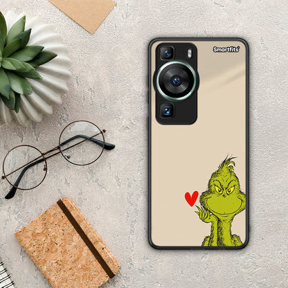 Θήκη Huawei P60 Xmas Grinch από τη Smartfits με σχέδιο στο πίσω μέρος και μαύρο περίβλημα | Huawei P60 Xmas Grinch Case with Colorful Back and Black Bezels