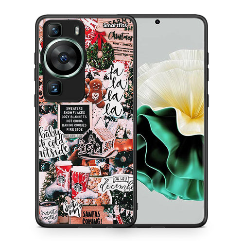 Θήκη Huawei P60 Xmas Habbits από τη Smartfits με σχέδιο στο πίσω μέρος και μαύρο περίβλημα | Huawei P60 Xmas Habbits Case with Colorful Back and Black Bezels