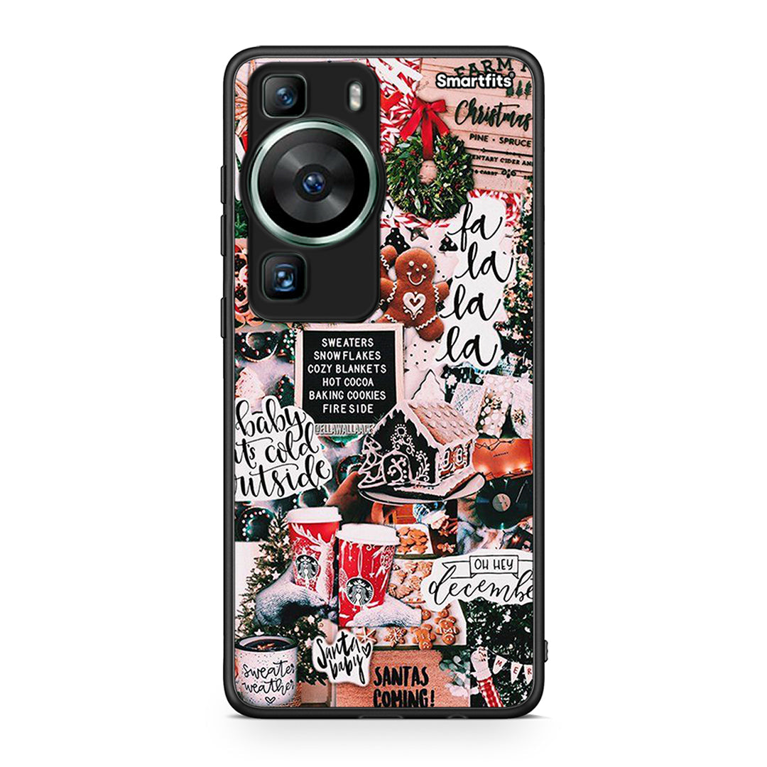 Θήκη Huawei P60 Xmas Habbits από τη Smartfits με σχέδιο στο πίσω μέρος και μαύρο περίβλημα | Huawei P60 Xmas Habbits Case with Colorful Back and Black Bezels