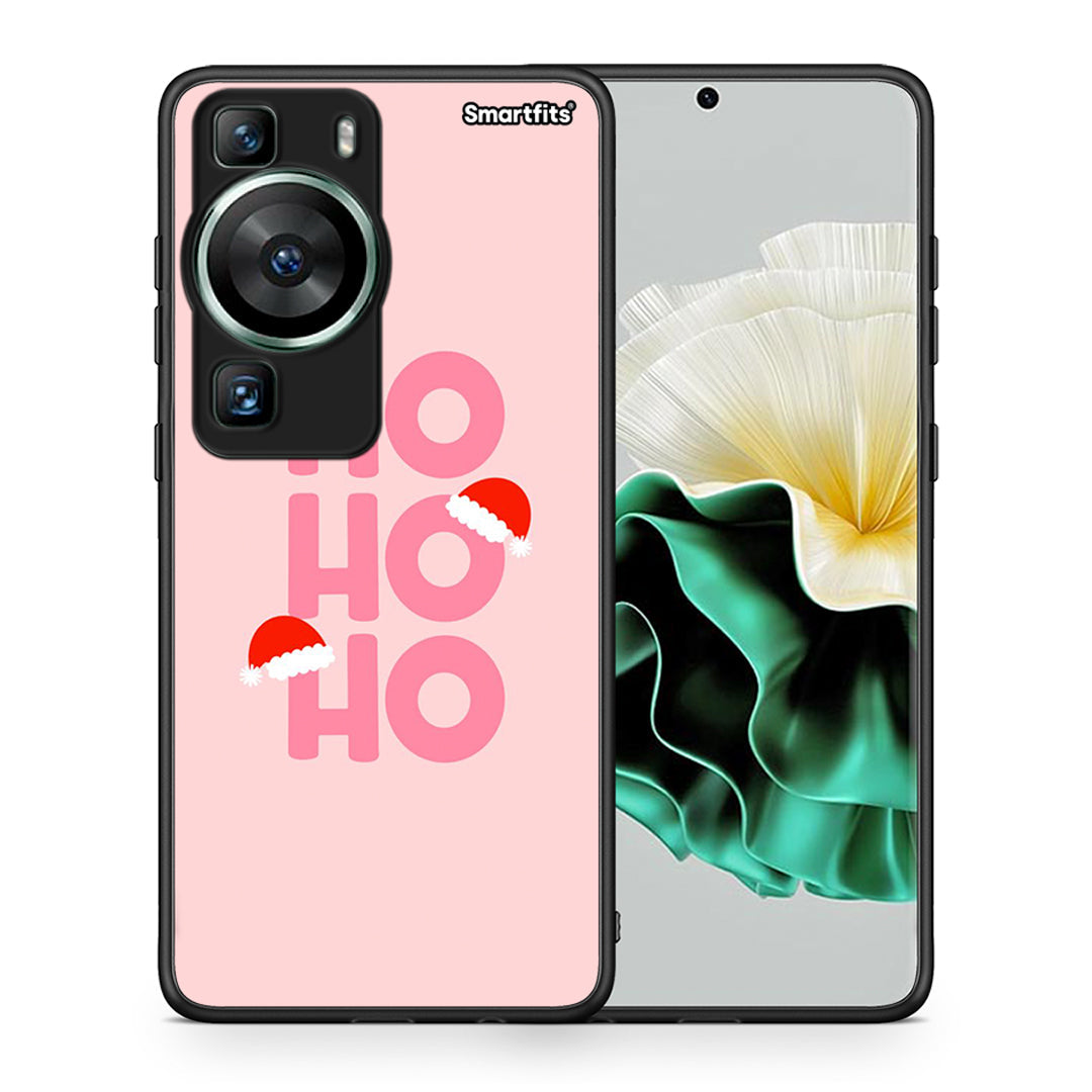 Θήκη Huawei P60 Xmas Ho Ho Ho από τη Smartfits με σχέδιο στο πίσω μέρος και μαύρο περίβλημα | Huawei P60 Xmas Ho Ho Ho Case with Colorful Back and Black Bezels