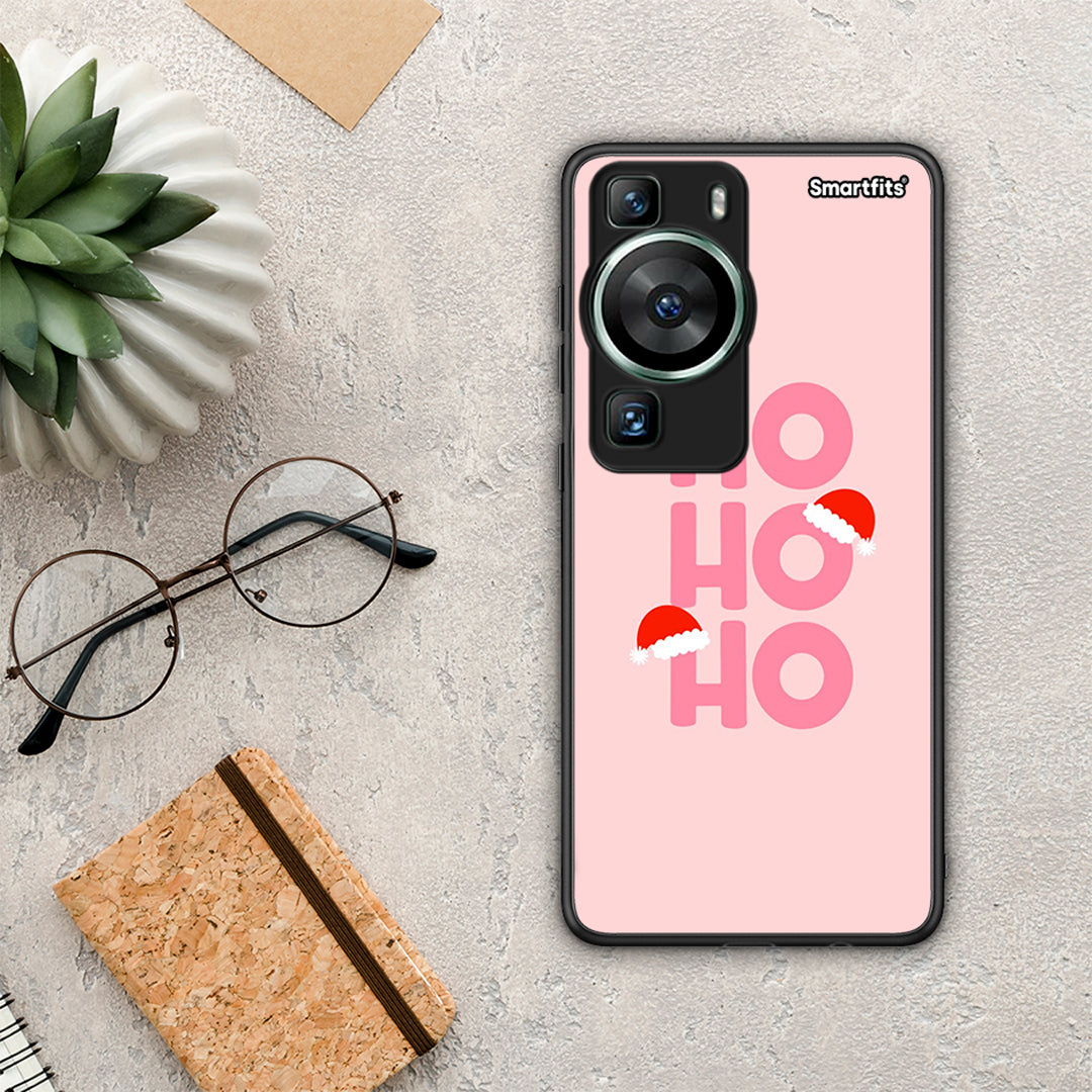 Θήκη Huawei P60 Xmas Ho Ho Ho από τη Smartfits με σχέδιο στο πίσω μέρος και μαύρο περίβλημα | Huawei P60 Xmas Ho Ho Ho Case with Colorful Back and Black Bezels