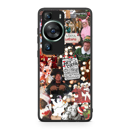 Θήκη Huawei P60 Xmas Movies από τη Smartfits με σχέδιο στο πίσω μέρος και μαύρο περίβλημα | Huawei P60 Xmas Movies Case with Colorful Back and Black Bezels