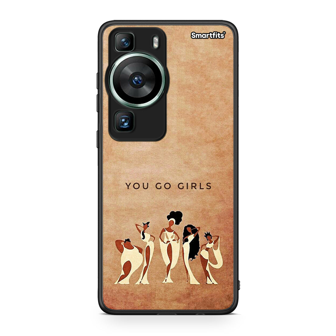 Θήκη Huawei P60 You Go Girl από τη Smartfits με σχέδιο στο πίσω μέρος και μαύρο περίβλημα | Huawei P60 You Go Girl Case with Colorful Back and Black Bezels