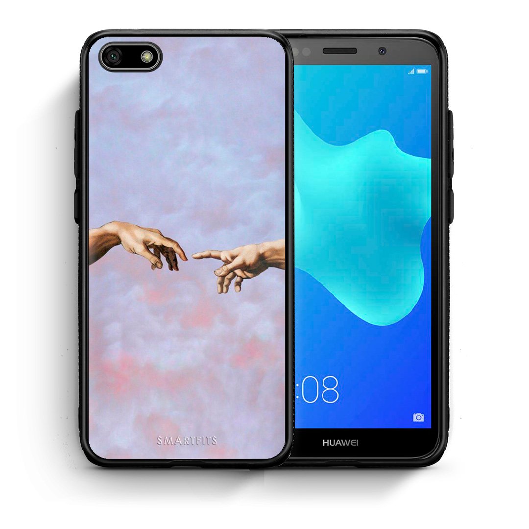 Θήκη Huawei Y5 2018/Honor 7S Adam Hand από τη Smartfits με σχέδιο στο πίσω μέρος και μαύρο περίβλημα | Huawei Y5 2018/Honor 7S Adam Hand case with colorful back and black bezels