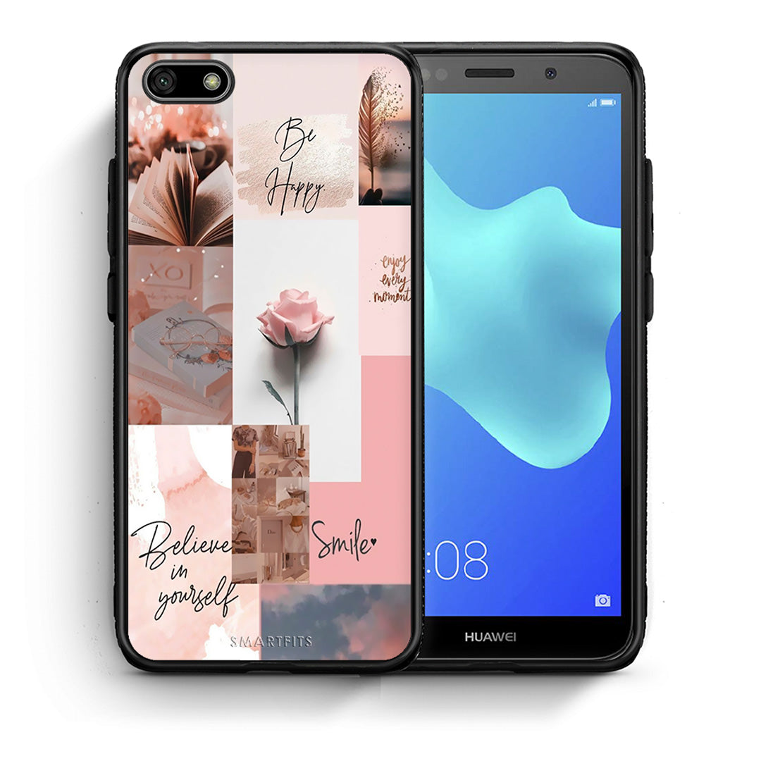 Θήκη Huawei Y5 2018/Honor 7S Aesthetic Collage από τη Smartfits με σχέδιο στο πίσω μέρος και μαύρο περίβλημα | Huawei Y5 2018/Honor 7S Aesthetic Collage case with colorful back and black bezels