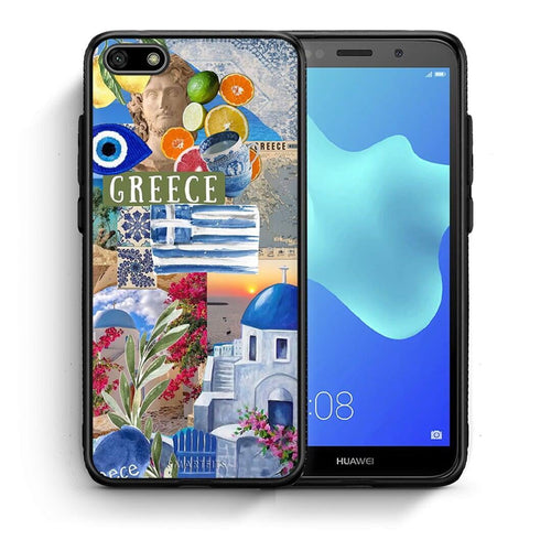 Θήκη Huawei Y5 2018 / Honor 7S All Greek από τη Smartfits με σχέδιο στο πίσω μέρος και μαύρο περίβλημα | Huawei Y5 2018 / Honor 7S All Greek case with colorful back and black bezels