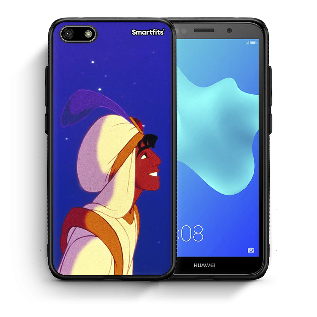 Θήκη Huawei Y5 2018/Honor 7S Alladin And Jasmine Love 1 από τη Smartfits με σχέδιο στο πίσω μέρος και μαύρο περίβλημα | Huawei Y5 2018/Honor 7S Alladin And Jasmine Love 1 case with colorful back and black bezels