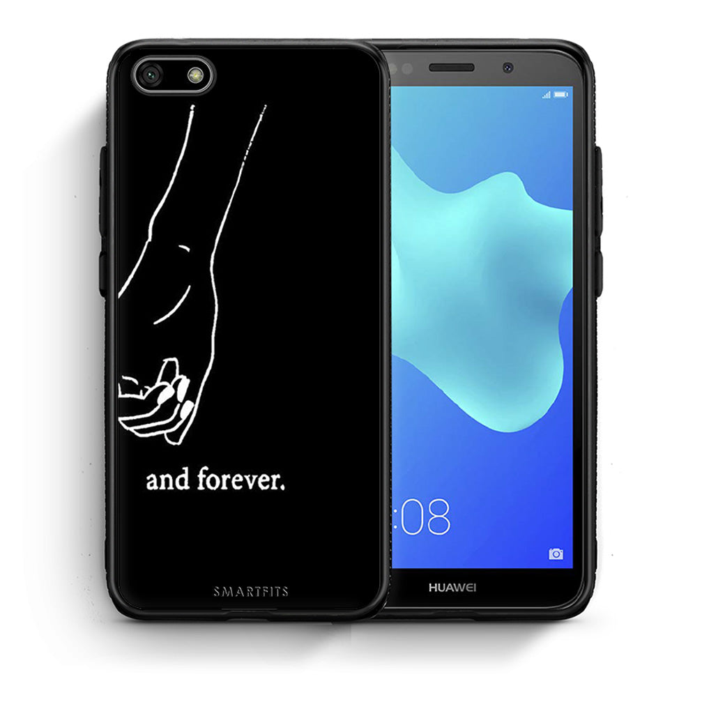 Θήκη Αγίου Βαλεντίνου Huawei Y5 2018 / Honor 7S Always & Forever 2 από τη Smartfits με σχέδιο στο πίσω μέρος και μαύρο περίβλημα | Huawei Y5 2018 / Honor 7S Always & Forever 2 case with colorful back and black bezels