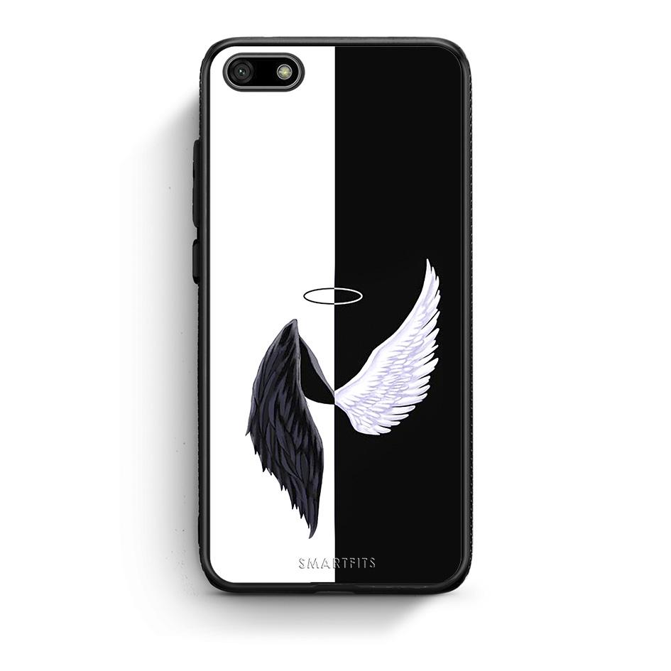Huawei Y5 2018 Angels Demons θήκη από τη Smartfits με σχέδιο στο πίσω μέρος και μαύρο περίβλημα | Smartphone case with colorful back and black bezels by Smartfits