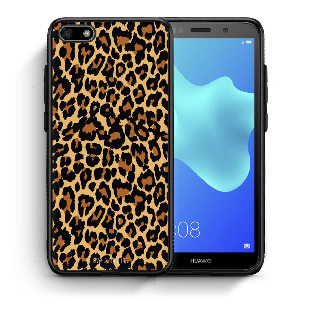 Θήκη Huawei Y5 2018/Honor 7S Leopard Animal από τη Smartfits με σχέδιο στο πίσω μέρος και μαύρο περίβλημα | Huawei Y5 2018/Honor 7S Leopard Animal case with colorful back and black bezels